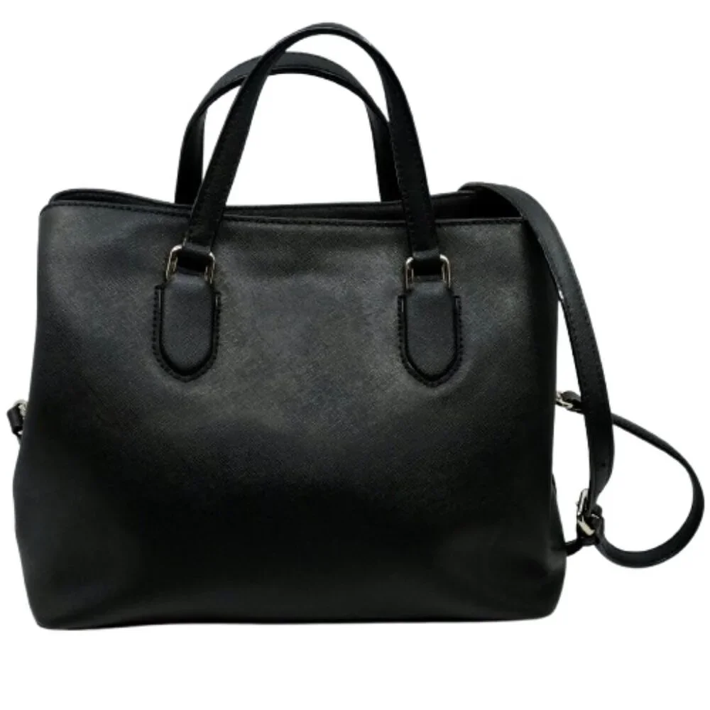 KATE SPADE~Laurel Way Evangelie~Black Leather~3 COMPARTMENT SATCHEL TOTE BAG